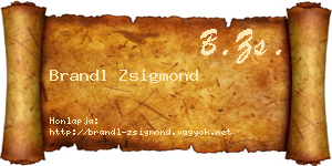 Brandl Zsigmond névjegykártya